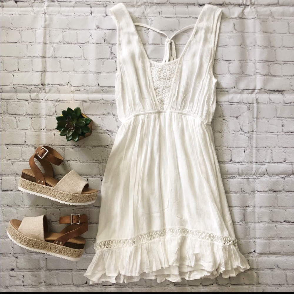 White linen summer dress